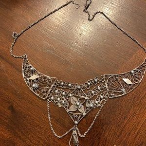 Really old antique Mexican silver necklace
